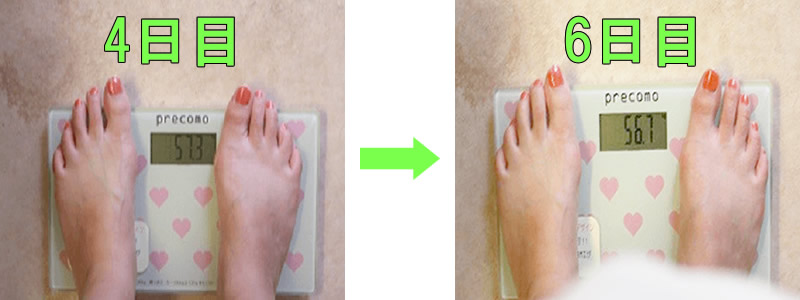 めっちゃたっぷりフルーツ青汁置き換えダイエット体重6日目