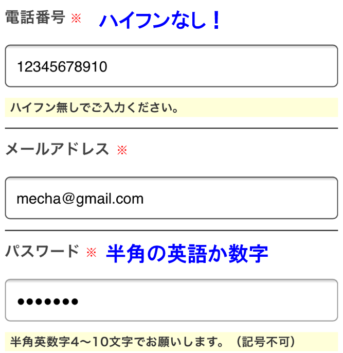 めっちゃたっぷりフルーツ青汁の申し込み。電話番号とメールアドレス